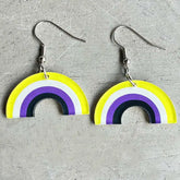 Non-Binary Flag Acrylic Dangle Earrings